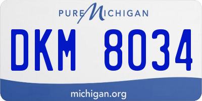 MI license plate DKM8034