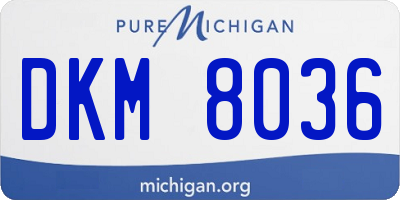MI license plate DKM8036