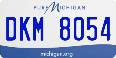 MI license plate DKM8054