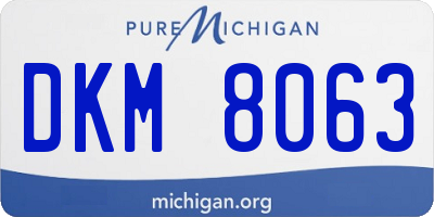 MI license plate DKM8063