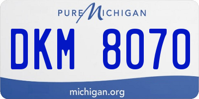 MI license plate DKM8070