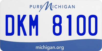 MI license plate DKM8100