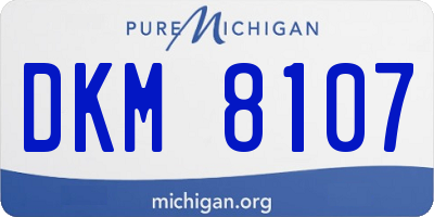 MI license plate DKM8107