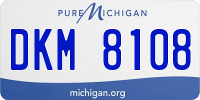 MI license plate DKM8108