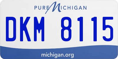 MI license plate DKM8115