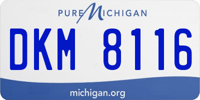 MI license plate DKM8116