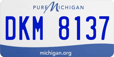 MI license plate DKM8137