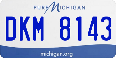 MI license plate DKM8143