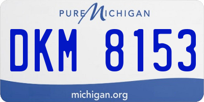 MI license plate DKM8153
