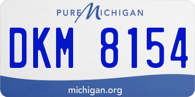 MI license plate DKM8154
