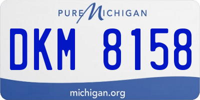 MI license plate DKM8158