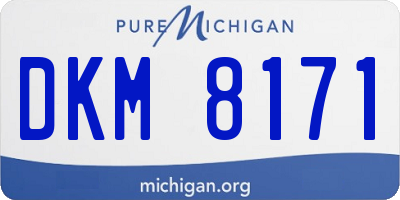 MI license plate DKM8171