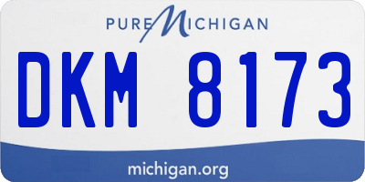 MI license plate DKM8173