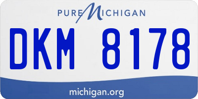 MI license plate DKM8178