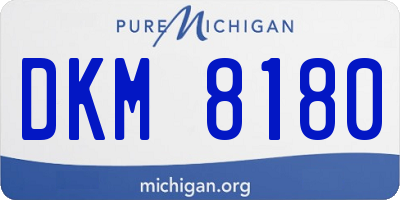 MI license plate DKM8180