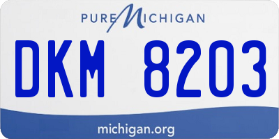 MI license plate DKM8203