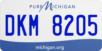 MI license plate DKM8205