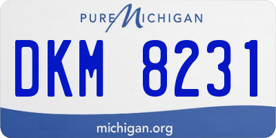 MI license plate DKM8231