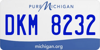 MI license plate DKM8232