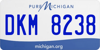 MI license plate DKM8238
