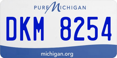 MI license plate DKM8254