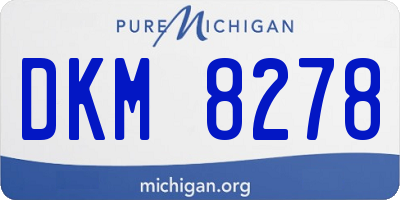 MI license plate DKM8278