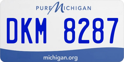 MI license plate DKM8287