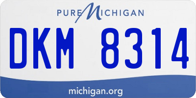 MI license plate DKM8314