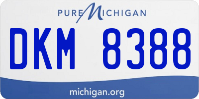MI license plate DKM8388