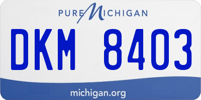 MI license plate DKM8403
