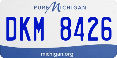 MI license plate DKM8426