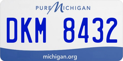 MI license plate DKM8432
