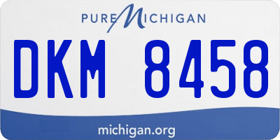MI license plate DKM8458