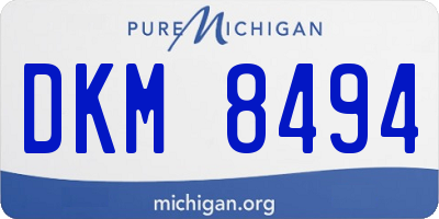 MI license plate DKM8494