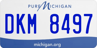 MI license plate DKM8497