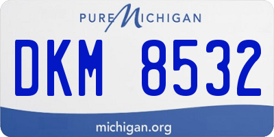 MI license plate DKM8532