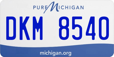 MI license plate DKM8540