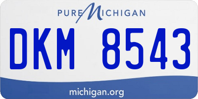 MI license plate DKM8543