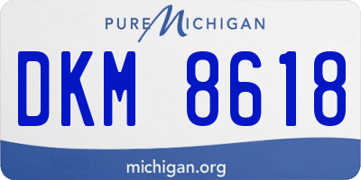 MI license plate DKM8618
