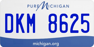 MI license plate DKM8625