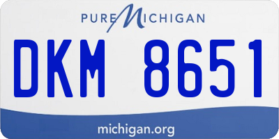 MI license plate DKM8651