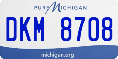 MI license plate DKM8708