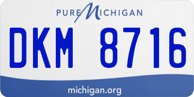 MI license plate DKM8716