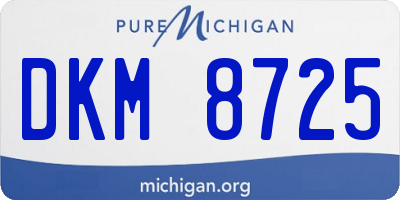 MI license plate DKM8725