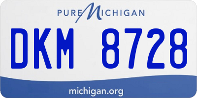 MI license plate DKM8728
