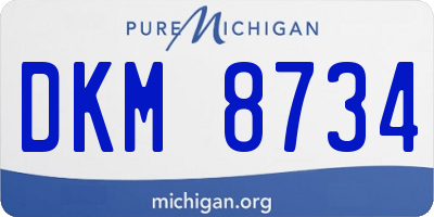 MI license plate DKM8734