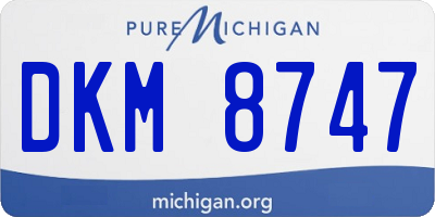 MI license plate DKM8747