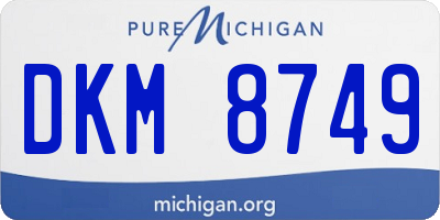 MI license plate DKM8749
