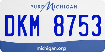 MI license plate DKM8753
