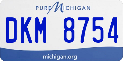 MI license plate DKM8754